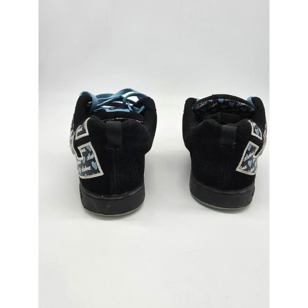 DC Shoes Court Graffik SE Womens 7.5 Black Suede Blue Hearts Y2K Chunky Skate 07 - Picture 4 of 8